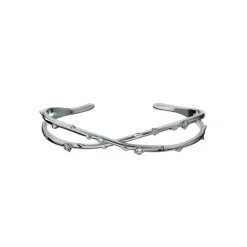 Bracciale intrecciato con motivi floreali e accenti scintillanti