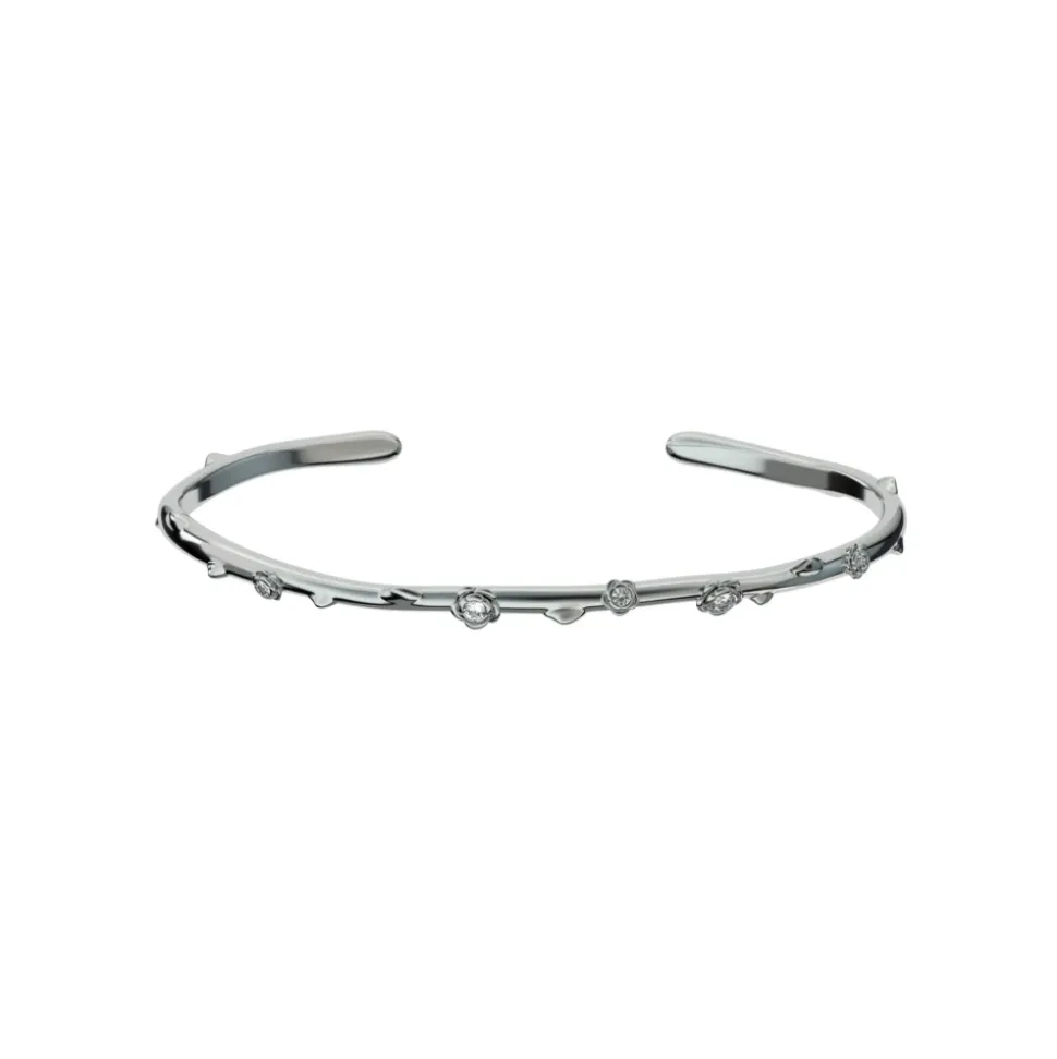Bracciale Rigido con Rose e Dettagli Scintillanti