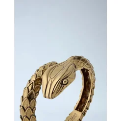 Bracciale Vintage con Motivo Serpente in Ottone