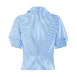 Camicia a Portafoglio Ricamata a Righe