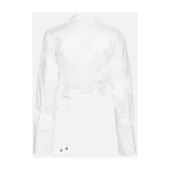 Camicia Bianca in Cotone con Fiori Ricamati