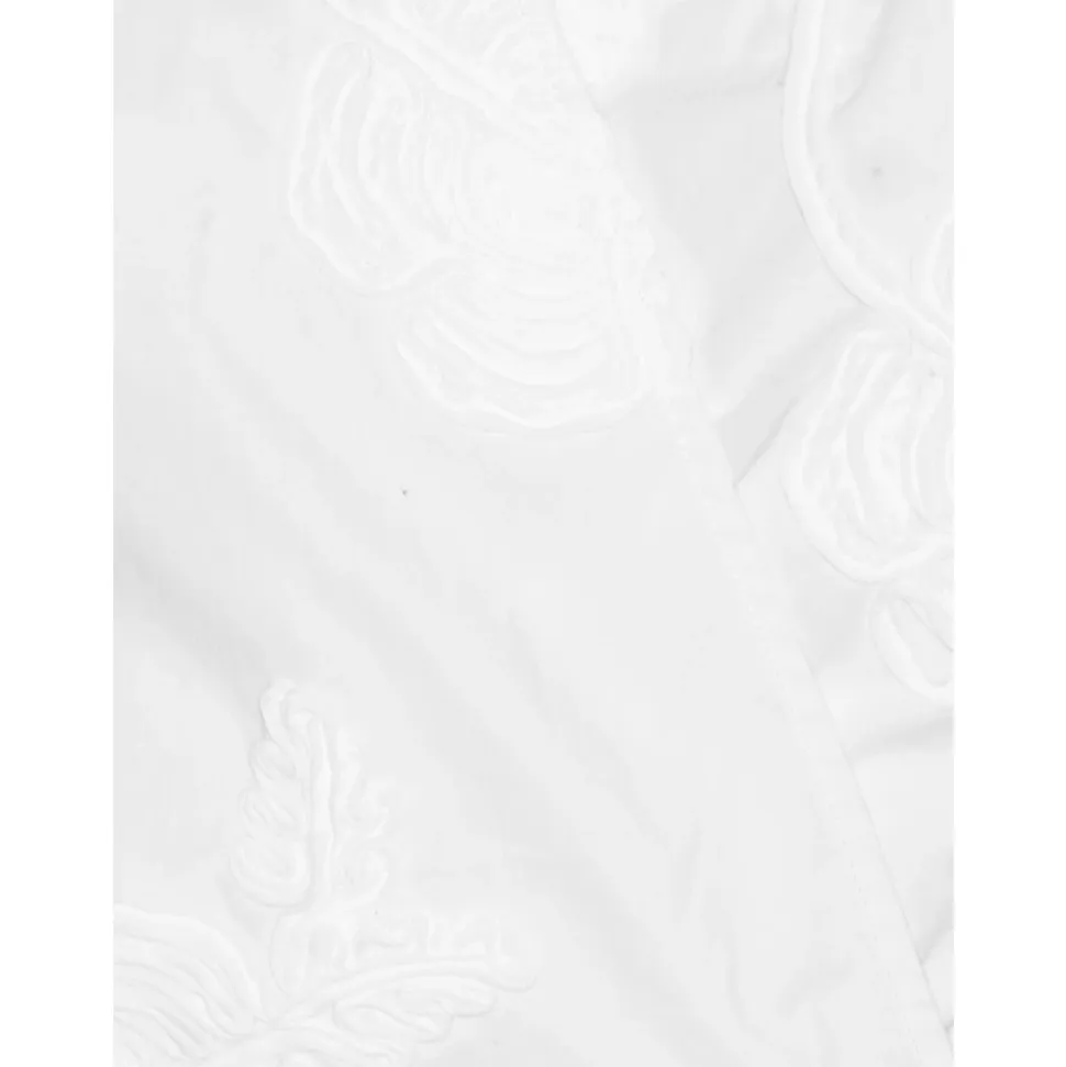 Camicia Bianca in Cotone con Fiori Ricamati