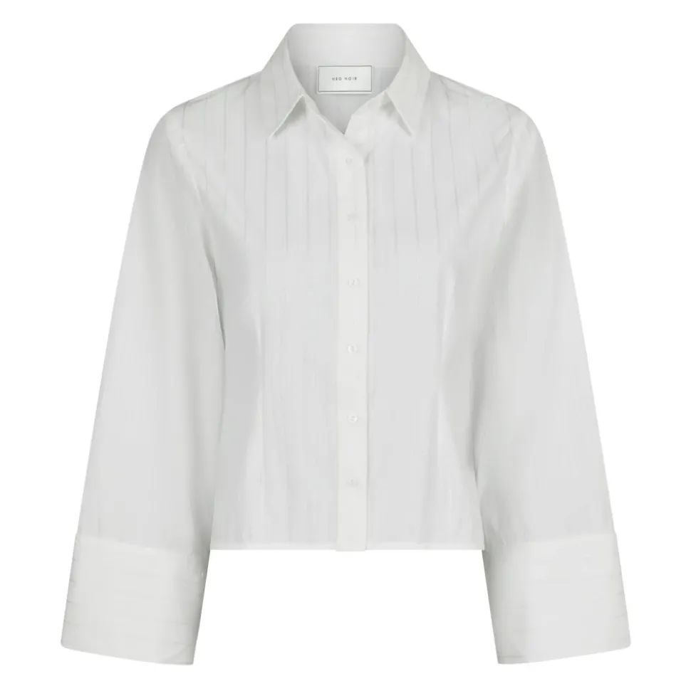 Camicia Bianca Tinta Unita con Maniche Ampie
