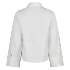 Camicia Bianca Tinta Unita con Maniche Ampie