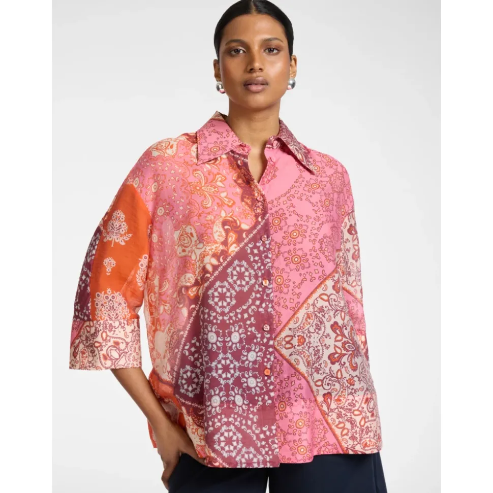 Camicia in organza di Lyocell stampato