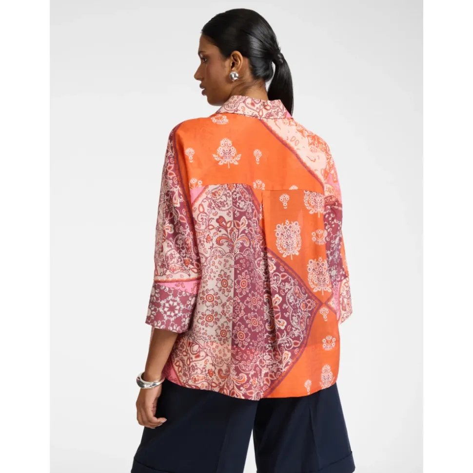 Camicia in organza di Lyocell stampato