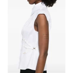 Camicia in Popeline di Cotone con Bretelle Elastiche