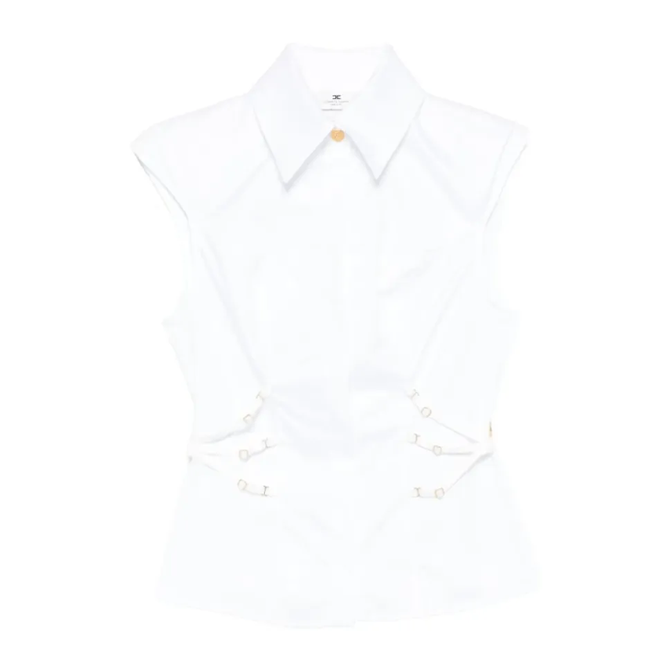 Camicia in Popeline di Cotone con Bretelle Elastiche