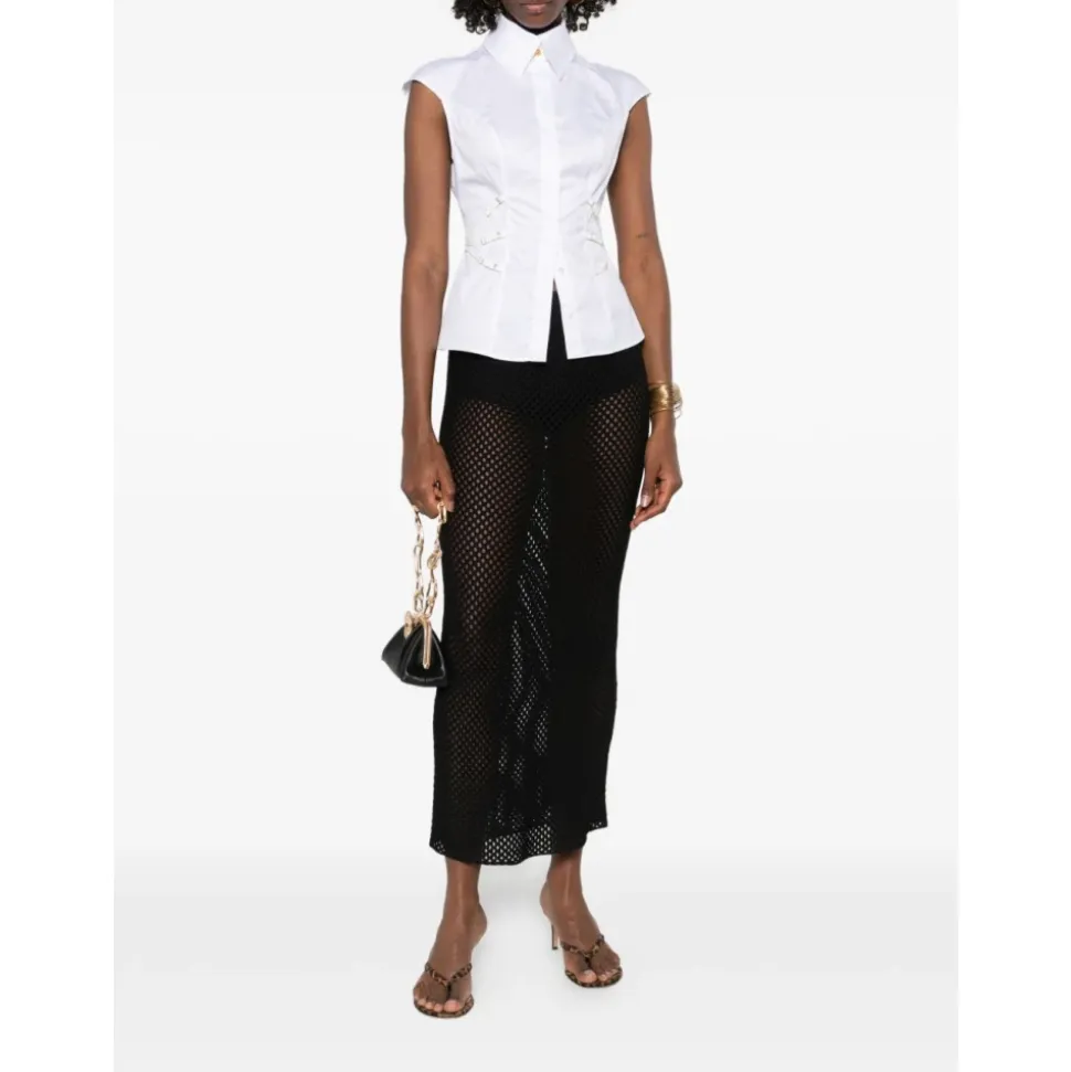 Camicia in Popeline di Cotone con Bretelle Elastiche