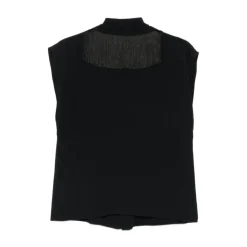 0187 Camicia Nera G/m C/frangia