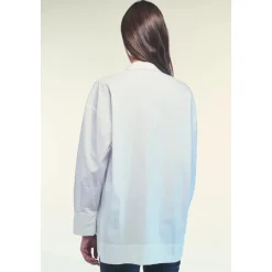 Camicia Oversize in Cotone con Scollo a V