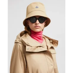 Cappello a Secchiello in Cotone Beige