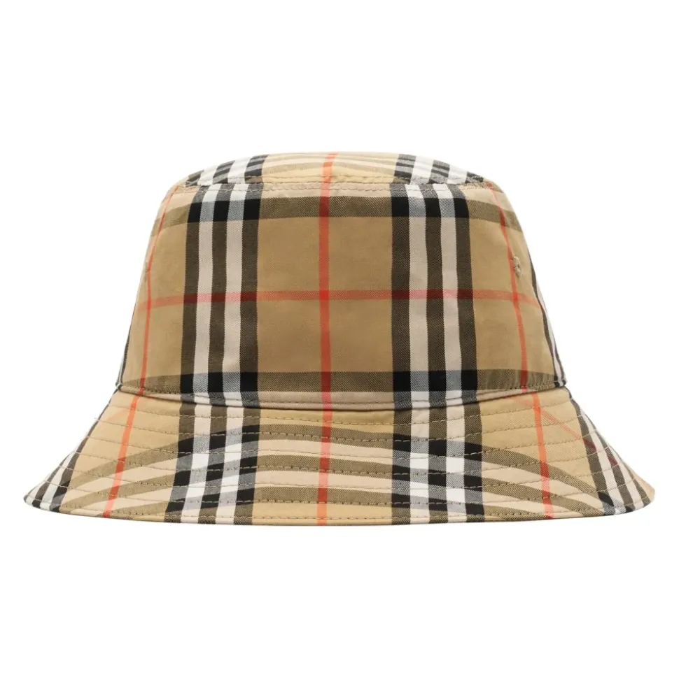 Cappello a secchiello in cotone a quadri