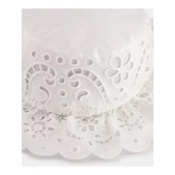 Cappello estivo in cotone bianco ricamato