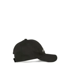 Cappello Nero in Cotone con Logo Ricamato