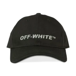Cappello Nero in Cotone con Logo Ricamato