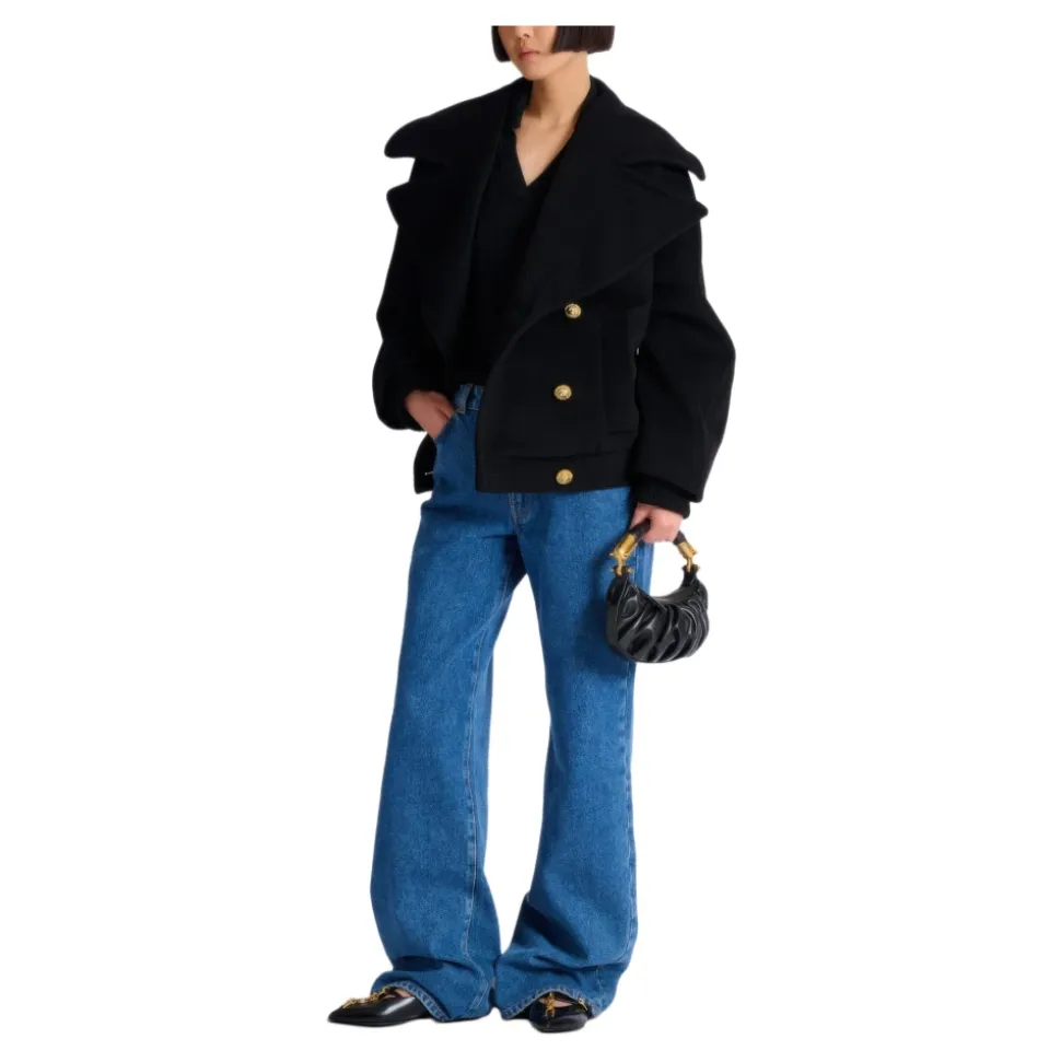 Cappotto doppiopetto in lana con 4 bottoni