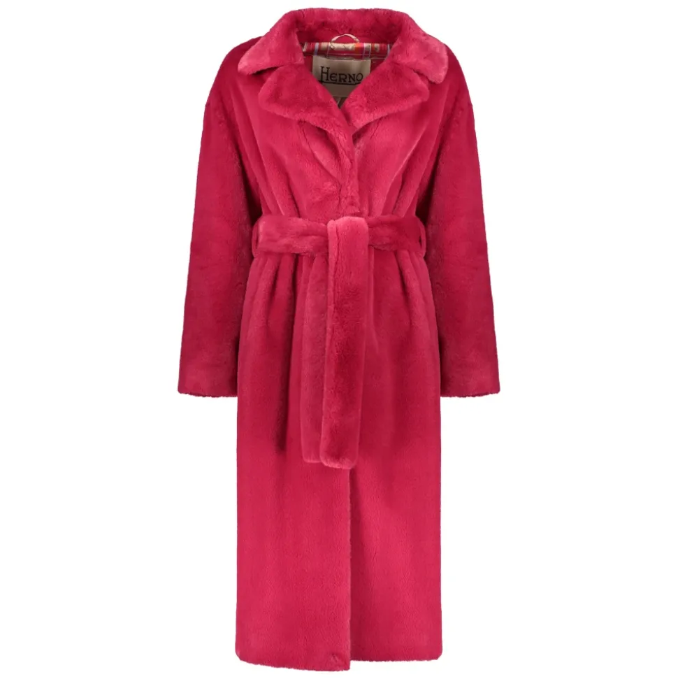 Cappotto in eco-pelliccia con rever