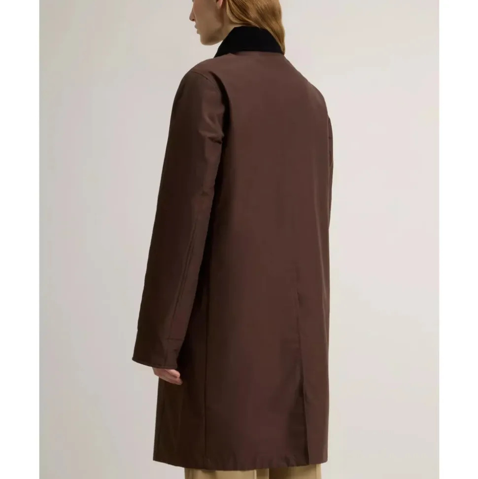 Cappotto in tessuto Ramar con collo in velluto a coste