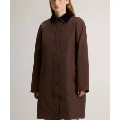 Cappotto in tessuto Ramar con collo in velluto a coste