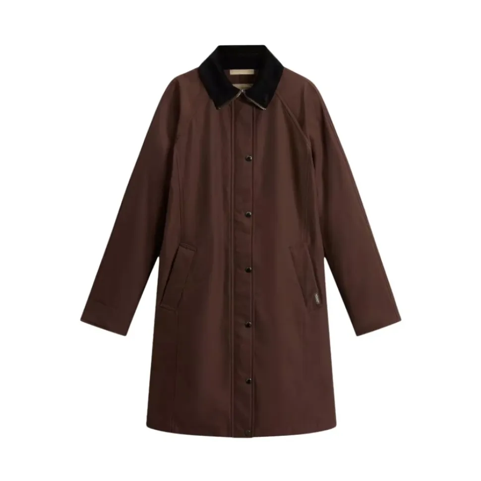 Cappotto in tessuto Ramar con collo in velluto a coste