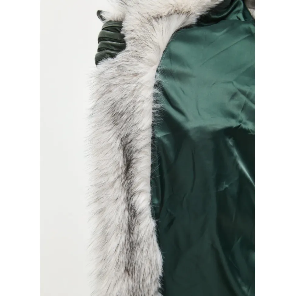 Cappotto Lussuoso in Finta Pelliccia Natalie - Grigio