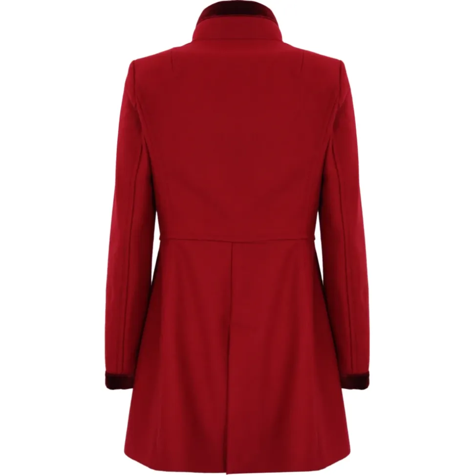 Cappotto rosso in misto lana Virginia