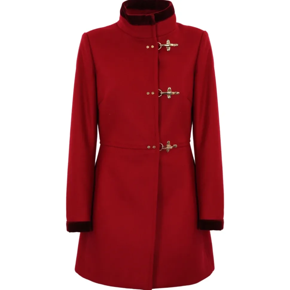 Cappotto rosso in misto lana Virginia