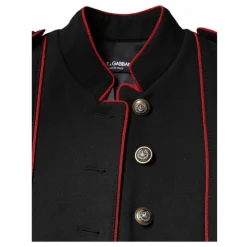 Cappotto Trench in Lana e Seta Nero