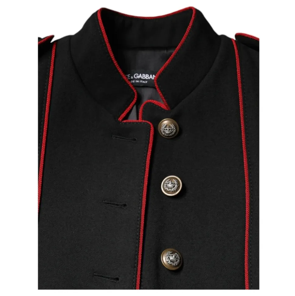 Cappotto Trench in Lana e Seta Nero