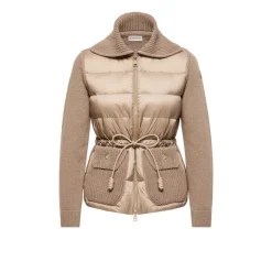 Cardigan con zip e coulisse in vita