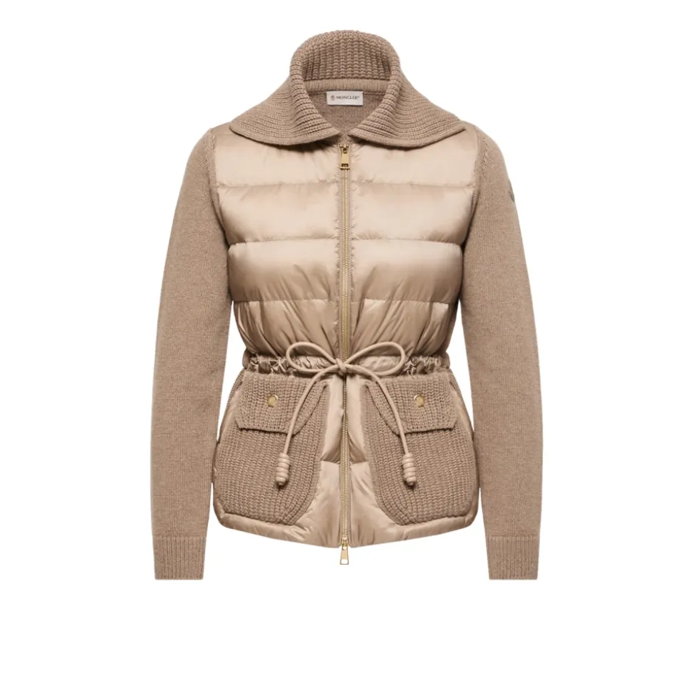 Cardigan con zip e coulisse in vita