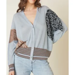Cardigan Jacquard con Lurex