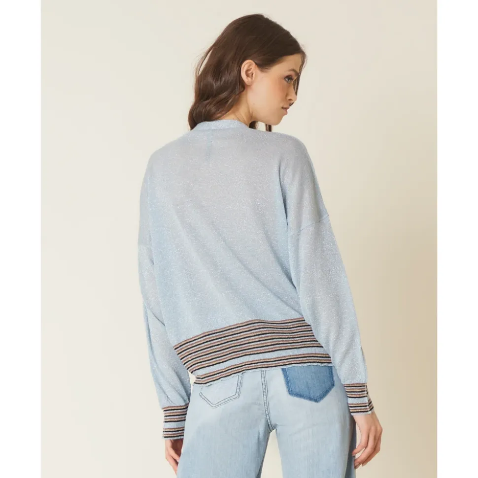 Cardigan Jacquard con Lurex