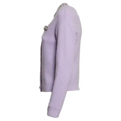 Cardigan lilla con cristalli