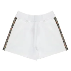 Caterina Check-Trim Cotton Shorts