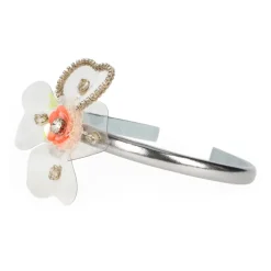 Cerchietto color argento con dettagli floreali