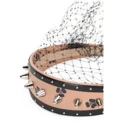 Cerchietto in pelle con borchie