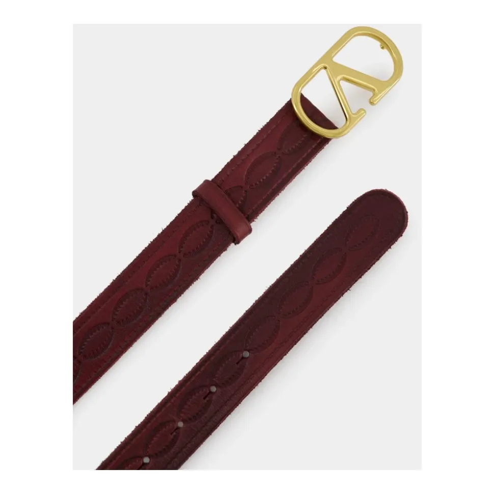 Cintura VLogo Signature in Aubergine Scuro