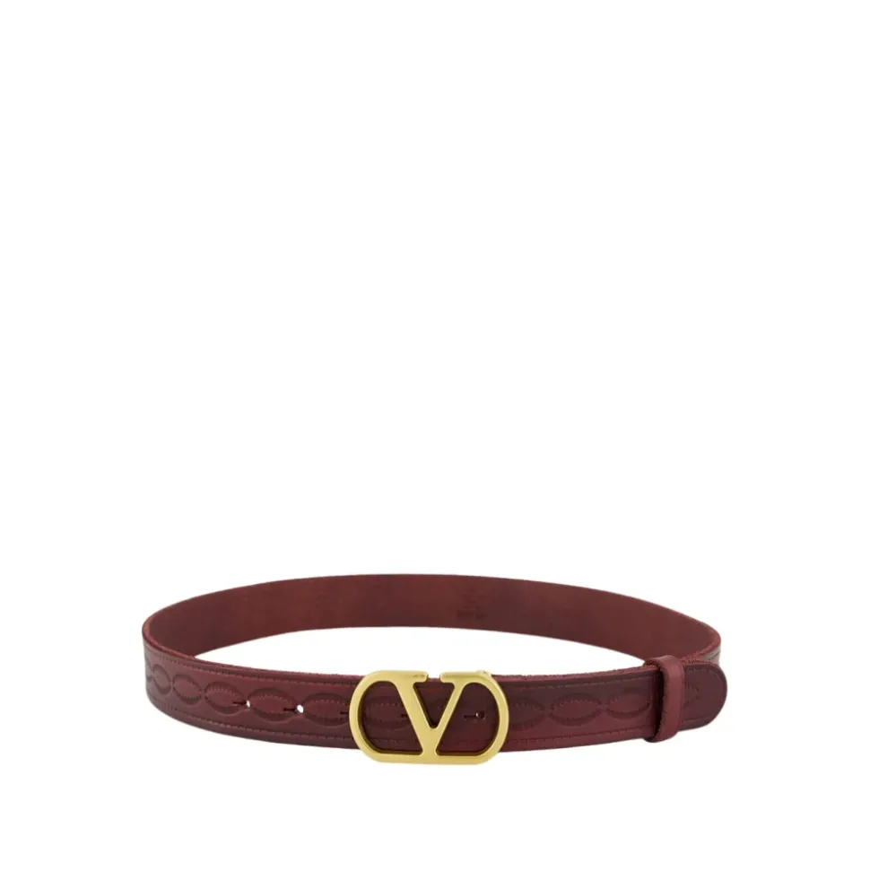 Cintura VLogo Signature in Aubergine Scuro