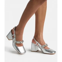 Cinturino per scarpe con tacco dettaglio in strass