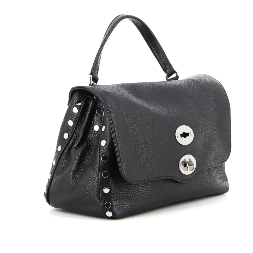 Classica borsa a tracolla in pelle nera