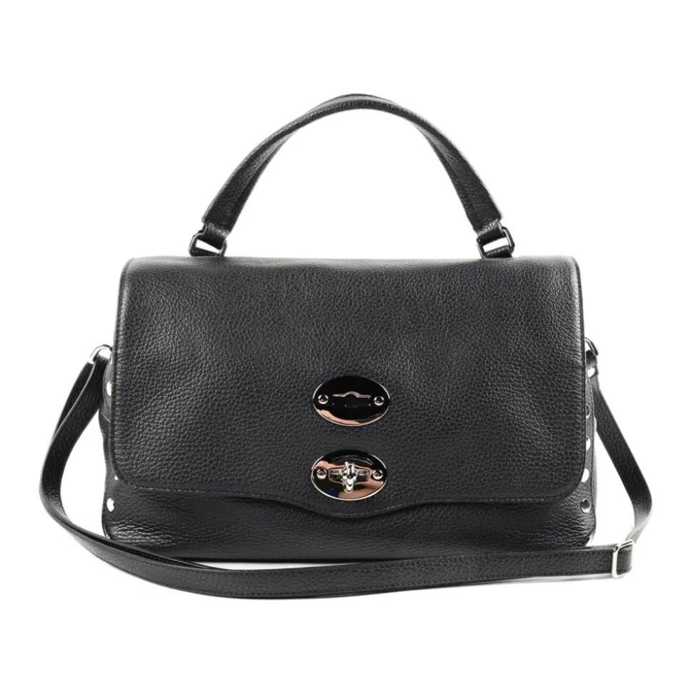Classica borsa a tracolla in pelle nera