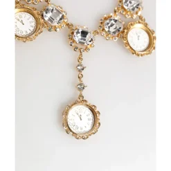 Clock Watch Statement Necklace