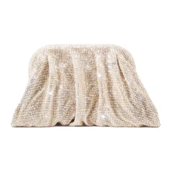 Clutch Beige con Rete di Cristallo SS25