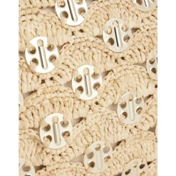 Clutch con dettaglio lurex colore sabbia