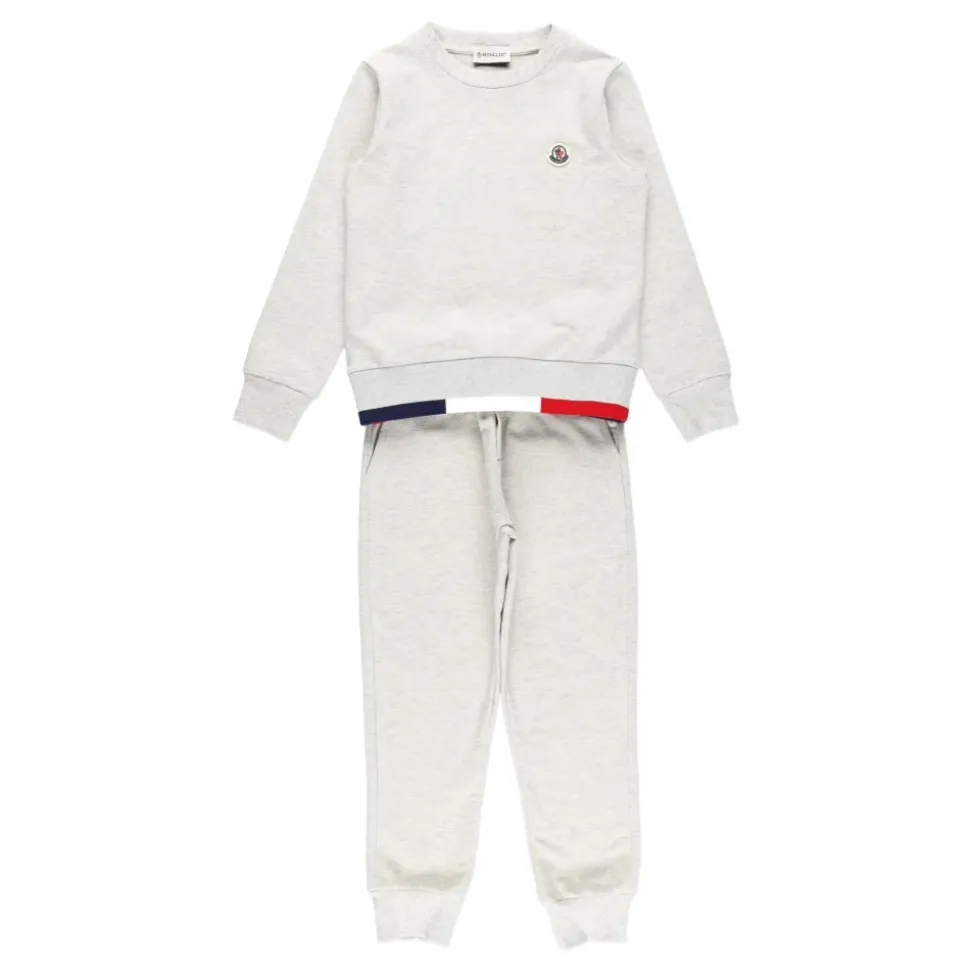 Completo sportivo in cotone con finiture tricolore