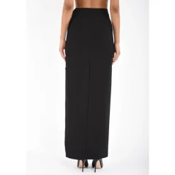 Crepe Maxi Skirt with Jewel Zip