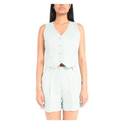 Cropped Linen Vest