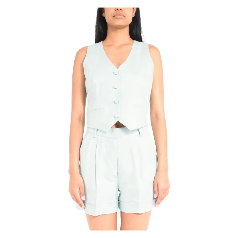 Cropped Linen Vest